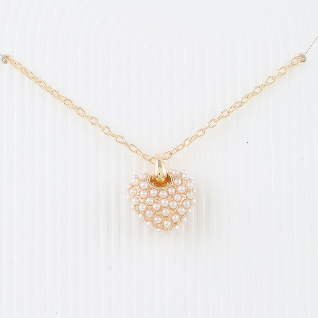 Pearled Heart Pendant Necklace